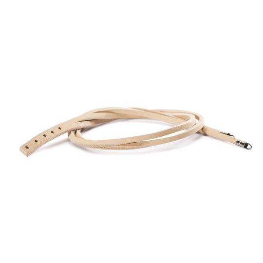 Leather Bracelet, Beige/Silver