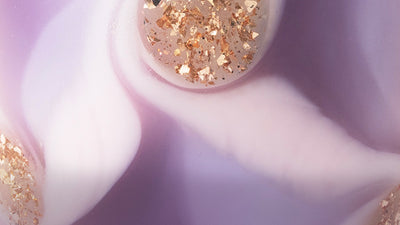 close up of path of flowers glass bead