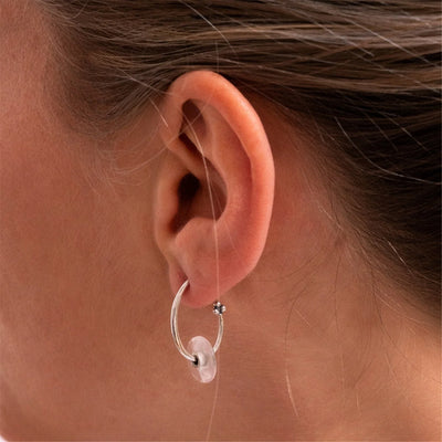 Rose Quartz Earrings with Twirl