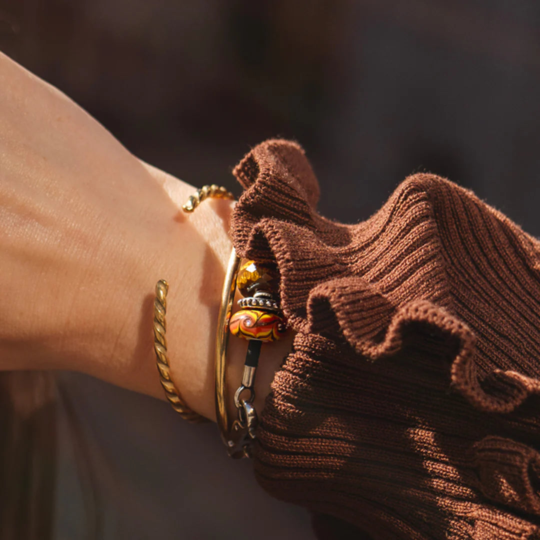Amber Glow Radiance Leather Bracelet