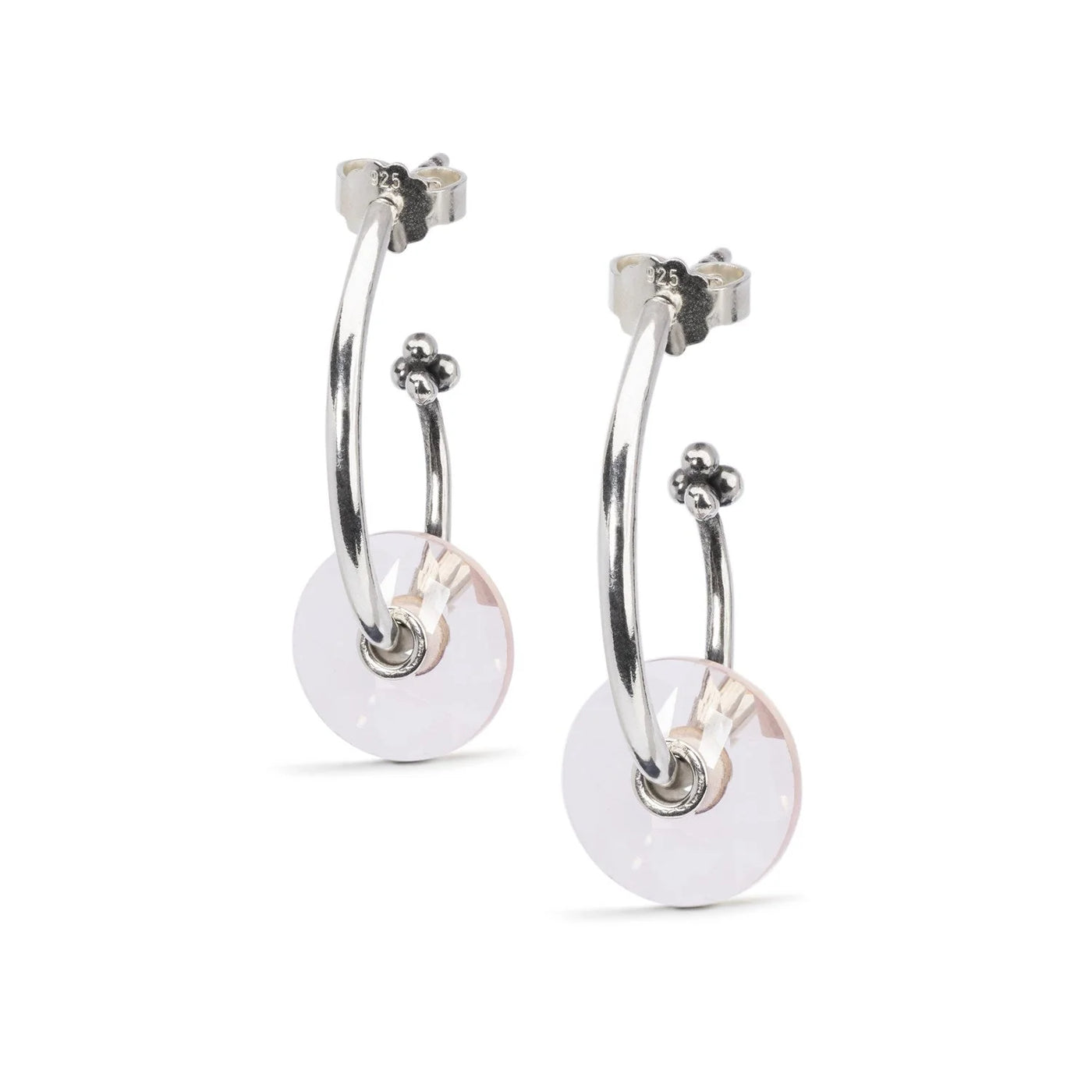 Rose Quartz Earrings with Twirl