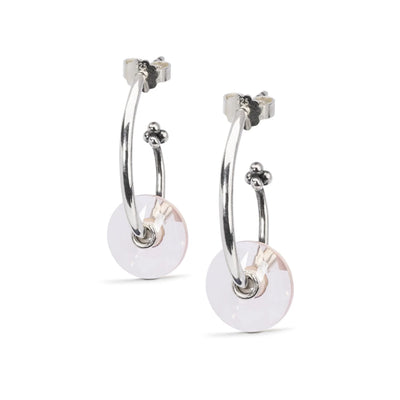 Rose Quartz Earrings with Twirl