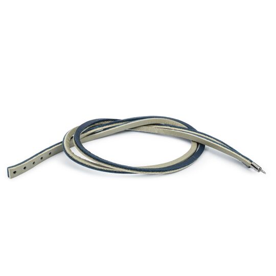 Leather bracelet Dark Blue/Light Grey