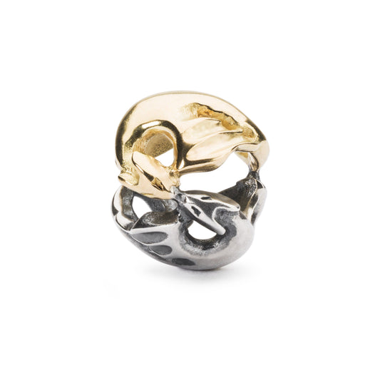Dancing Dragons, 18K Gold/Silver